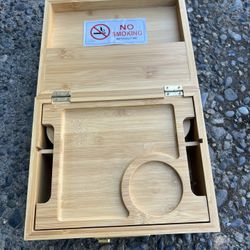 Bamboo Stash Box by DHC, with Combination Lock and Rolling Accessories