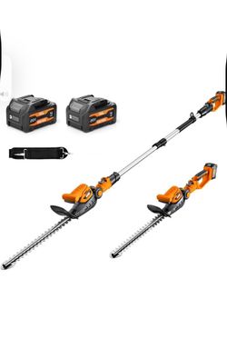 20V 2-in-1 Cordless Pole & Handheld Hedge Trimmer,Electric Hedge Trimmer with 2 Packs 4.0Ah