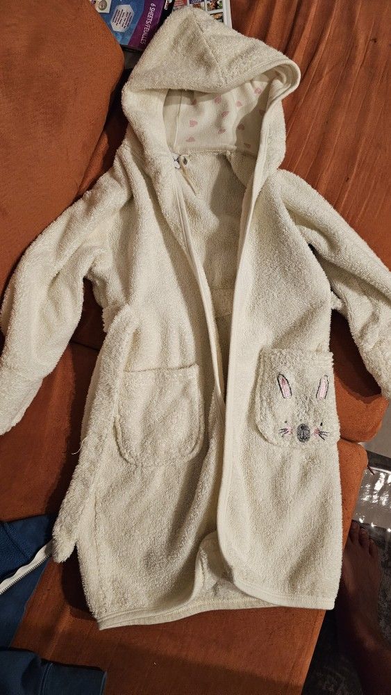 girl bath terry robe, 4t-5t