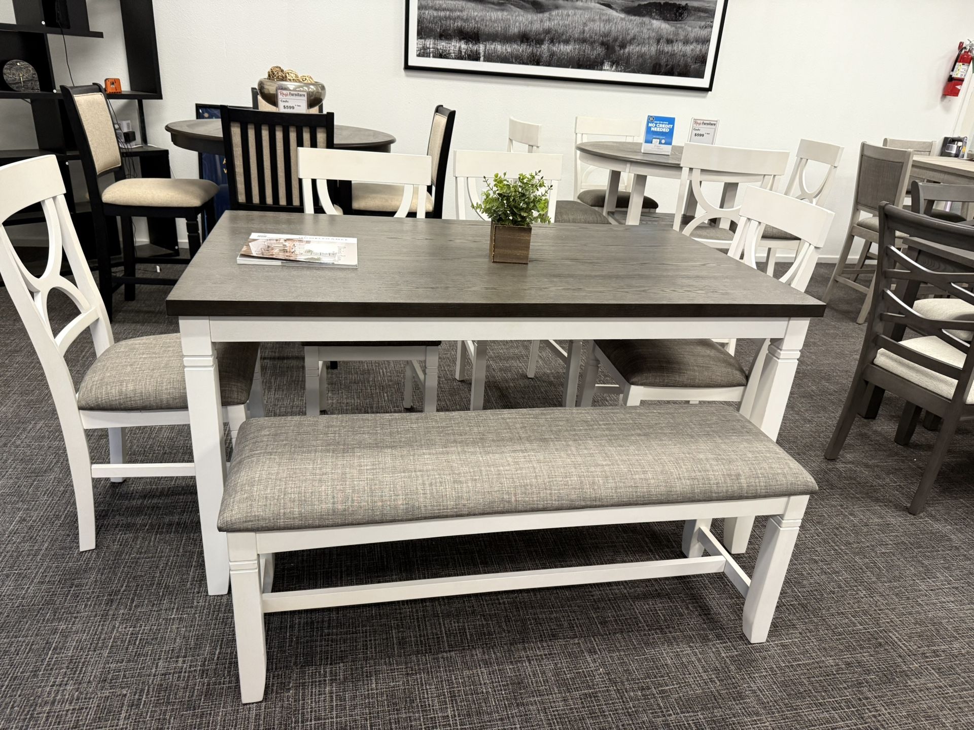 6pc Dining Table + Bench - Free Delivery Promo