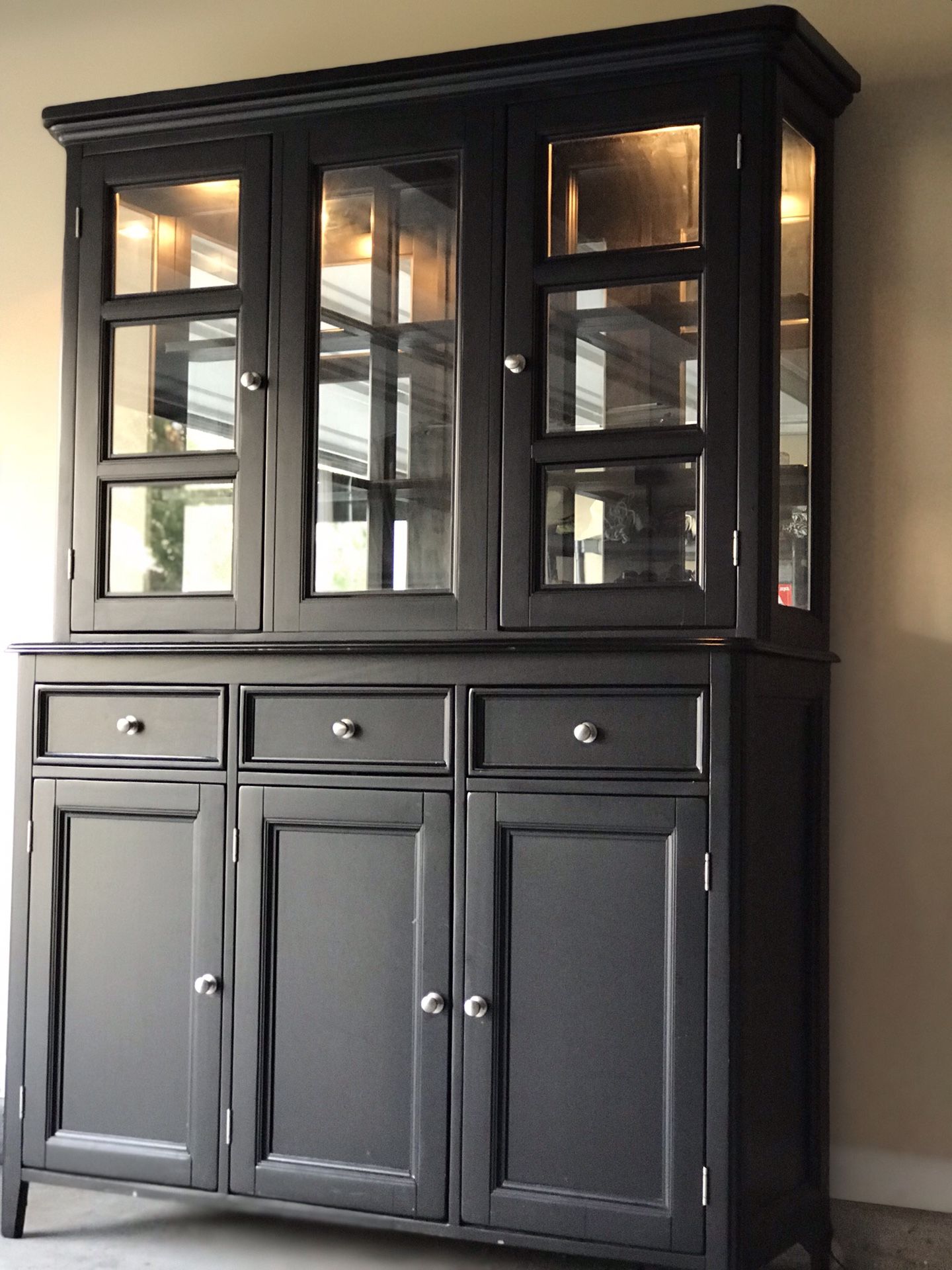 Ashley Furniture Hutch and China Cabinet (Black) for Sale in ...