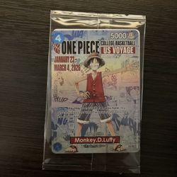 One Piece Monkey D. Luffy US college basketball tour card
