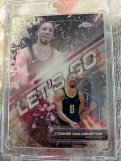 💥Wow 1 of 1💥Tyrese Haliburton 💥2024 Topps 🔥Chrome 🔥