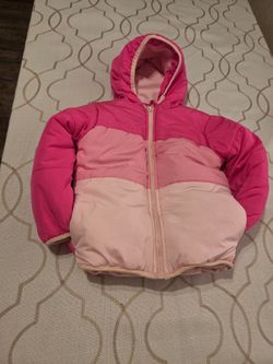 Toddler Girl Pink Puffer Jacket with Hood
