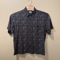 Men’s XL Vintage Natural Issue Brown Black Silky Touch 100% Rayon Hawaiian Shirt