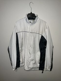 White And Blue Athletic Track Jacket - SIZE M(38/40)