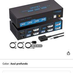 DisplayPort kVM Switch 2 Monitores 2 Computers/New 