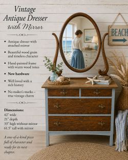 Antique Dresser with Mirror one of a kind