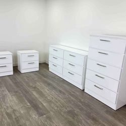 Dresser,  Chest And 2 Nightstands - Cómoda,  Gavetero Y 2 Mesitas De Noche 