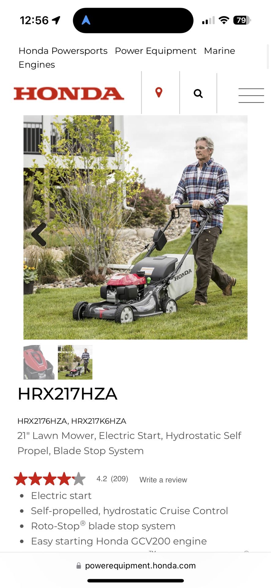 Used Honda Lawn mower $650