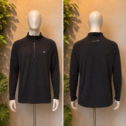 Travis Mathew Men's Small Black Quarter Zip Golf Fleece Pullover Long Sleeve