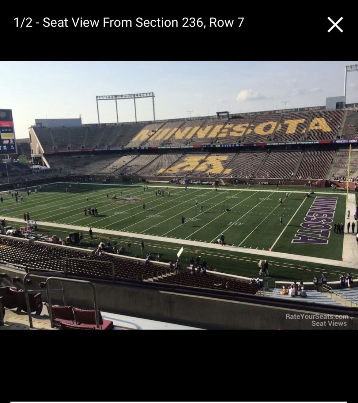 Two Gophers Football tickets for sale for Saturday’s game (11/1)