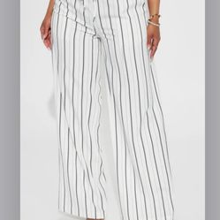 Work Pants, Pinstripe, White, And Black