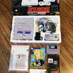 Super Nintendo Snes Console System Complete In Box CIB Super Mario ALL STARS SET