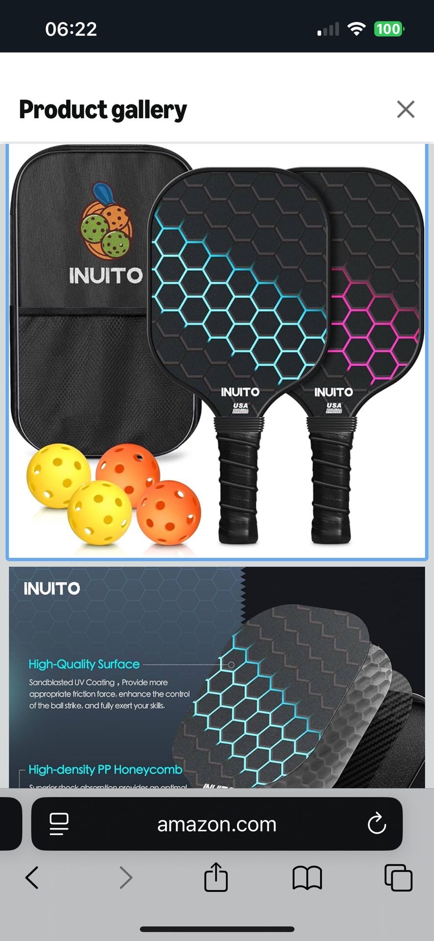 Pickleball Paddles, Pickleball Paddles Set of 2. 16mm Thick Paddle with Pickleball Bag. Large Sweet Spot Pickle Ball Paddle Set for Men Women. Pickl