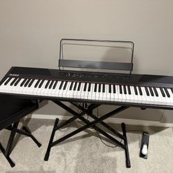 Digital Piano Keyboard, Bench, Pedal, Stand, And Books!