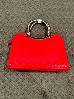 Red Patent Leather Structured Handbag