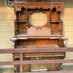 Oak Organ Converted Into Desk