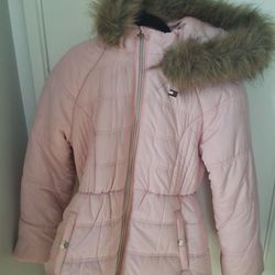 Pink puffer jacket