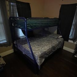 Metal blue Twin Over Full Bunk Bed 