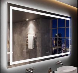 LOAAO 72X40 LED Bathroom Mirror with Lights, Anti-Fog, Dimmable, Backlit + Front Lit, Lighted Bathroom Vanity Mirror for Wall, Memory Function, Temper