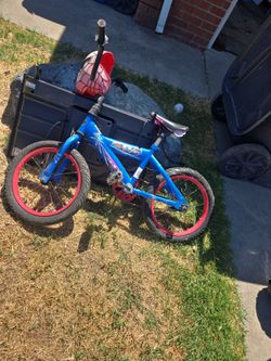 Spider-Man Kids Bike Blue with Red Wheels