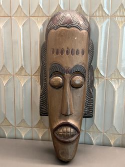 African Wooden Mask - Light Weight - Beautiful Accent Decor