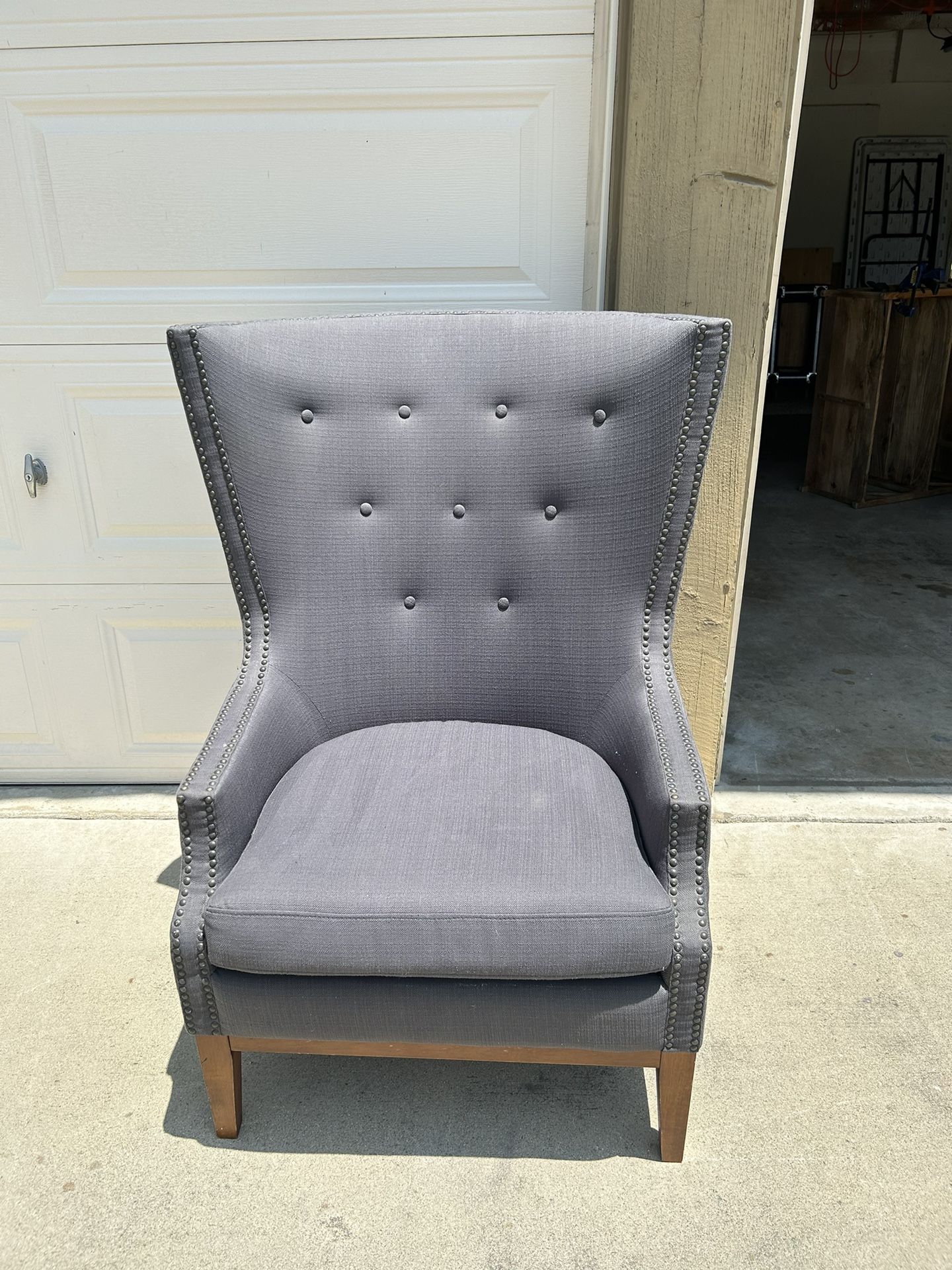 Grey Wingback Chair $25