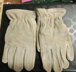 Tan suede leather men's work gloves