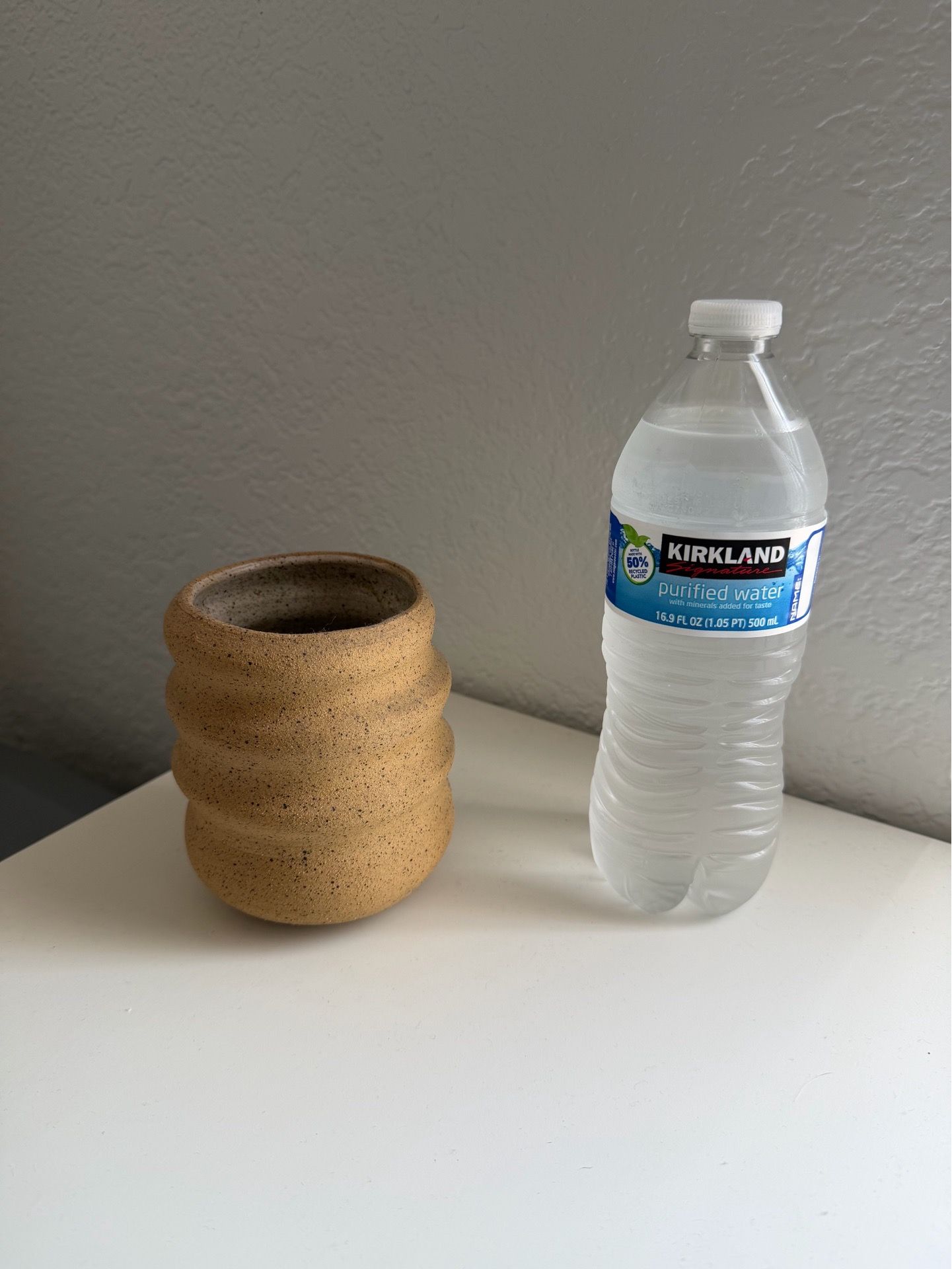 Small Speckled Ceramic Vase or Planter | Neutral Rustic Decor