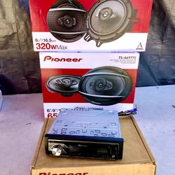 Pioneer Speakers 6X9 & 6-1/2 With Bluetooth Car Stereo Head Unit New 