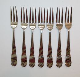Pottery Barn Lettuce Forks (Set of 7) 18/8 Stainless Japan 8”