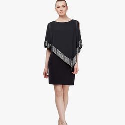 SL Fashions Foil Trim Popover Midi Dress size 16
