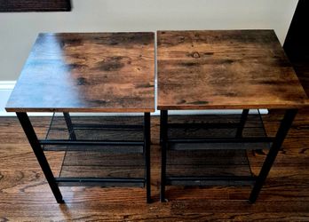 Set of 2 Rustic End Tables / Side Tables
