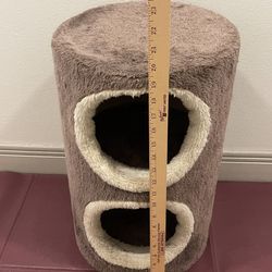 2-Story (20"H), Barrel-Shaped Brown KITTY CONDO - posted price is firm.