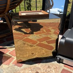 Mirrored cube end table