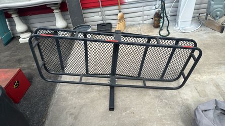 Black Steel Hitch Mount Cargo Carrier Basket