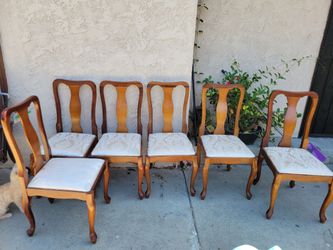 Vintage set of 6 Samick Furniture chairs.