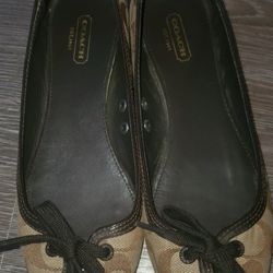 Coach Cameo Brown Signature Ballets Flats Size 7b