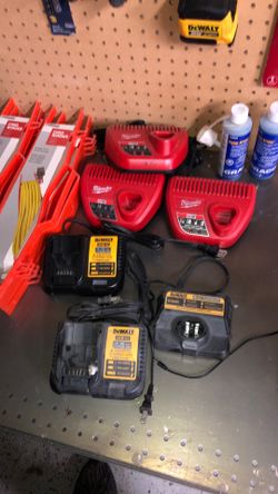 New Milwaukee and dewalt chargers