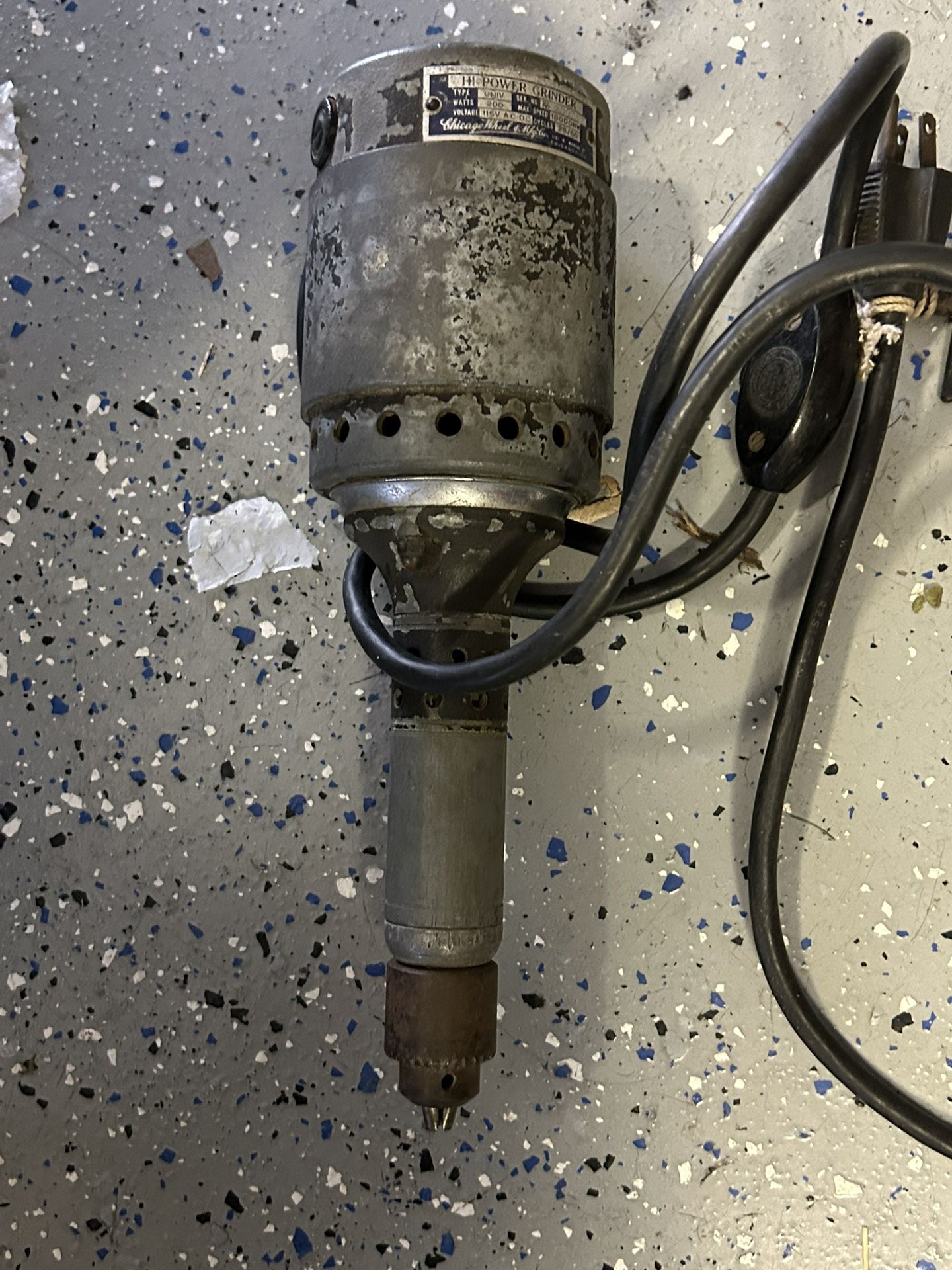 chicago wheel mfg hi power grinder hand held drill