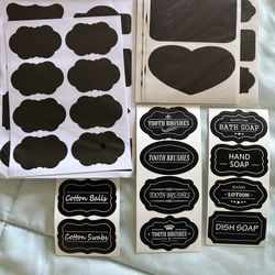 Bathroom Kitchen Canister Jar Label Stickers