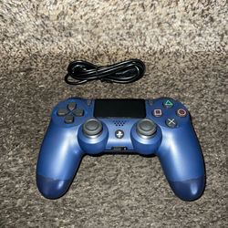 Navy Ps4 Controller With Charging Cable