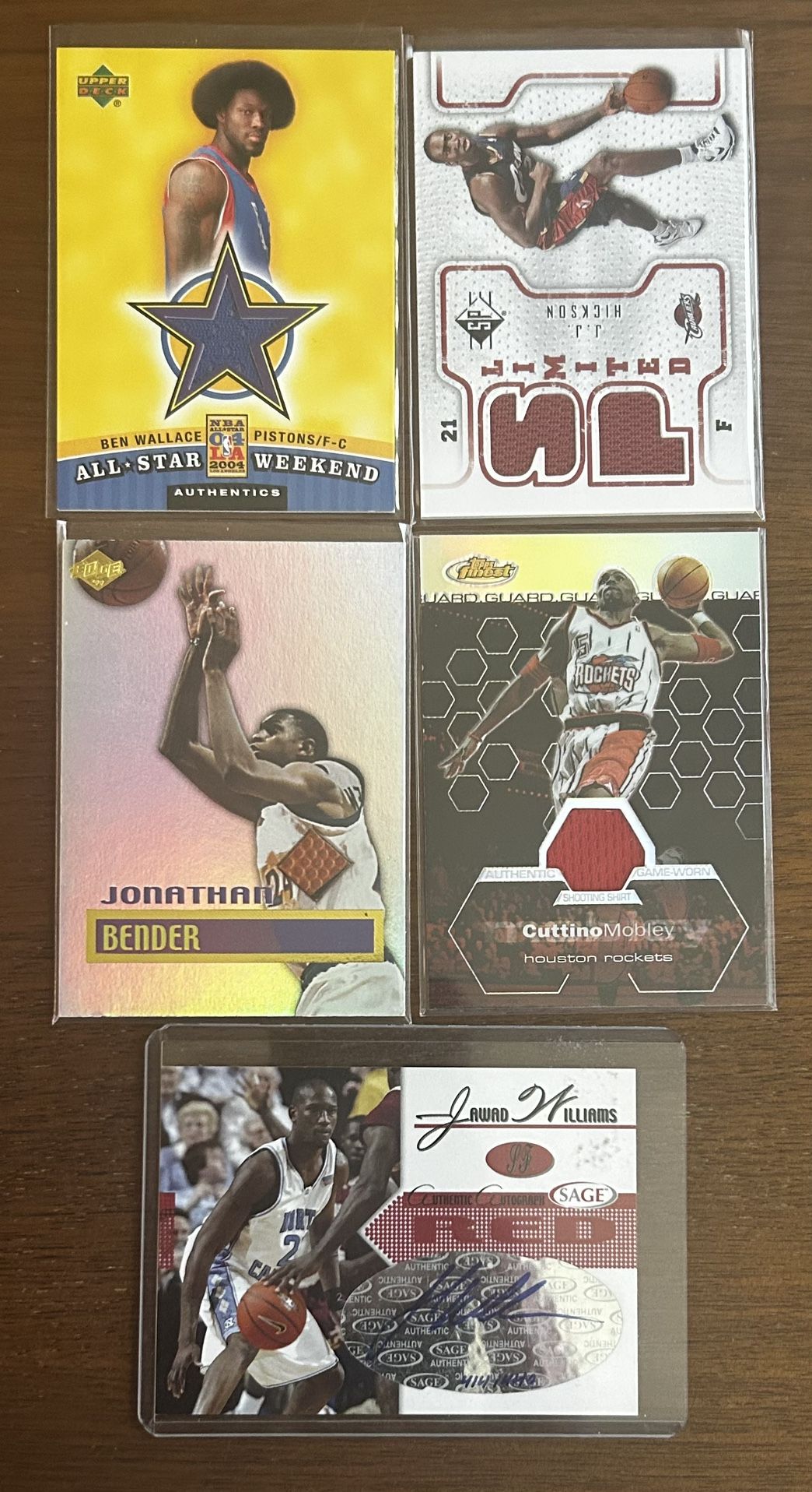 5 Card Lot - Basketball Relic and Auto