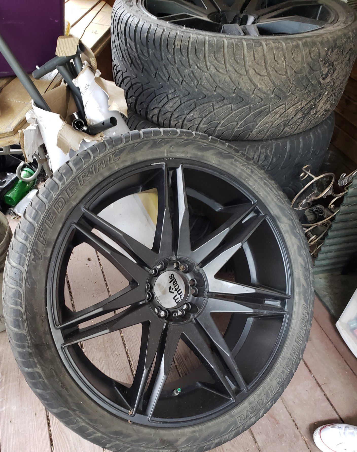 Black 24" inch rims and tires universal. 6 lug universal