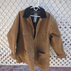 Vintage Carhartt Jacket Men XL Brown C02 BRN Chore Canvas Blanket Lined Barn