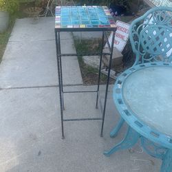 Colorful Heavy Sturdy Iron Tall Table Approx 4 Ft Tall