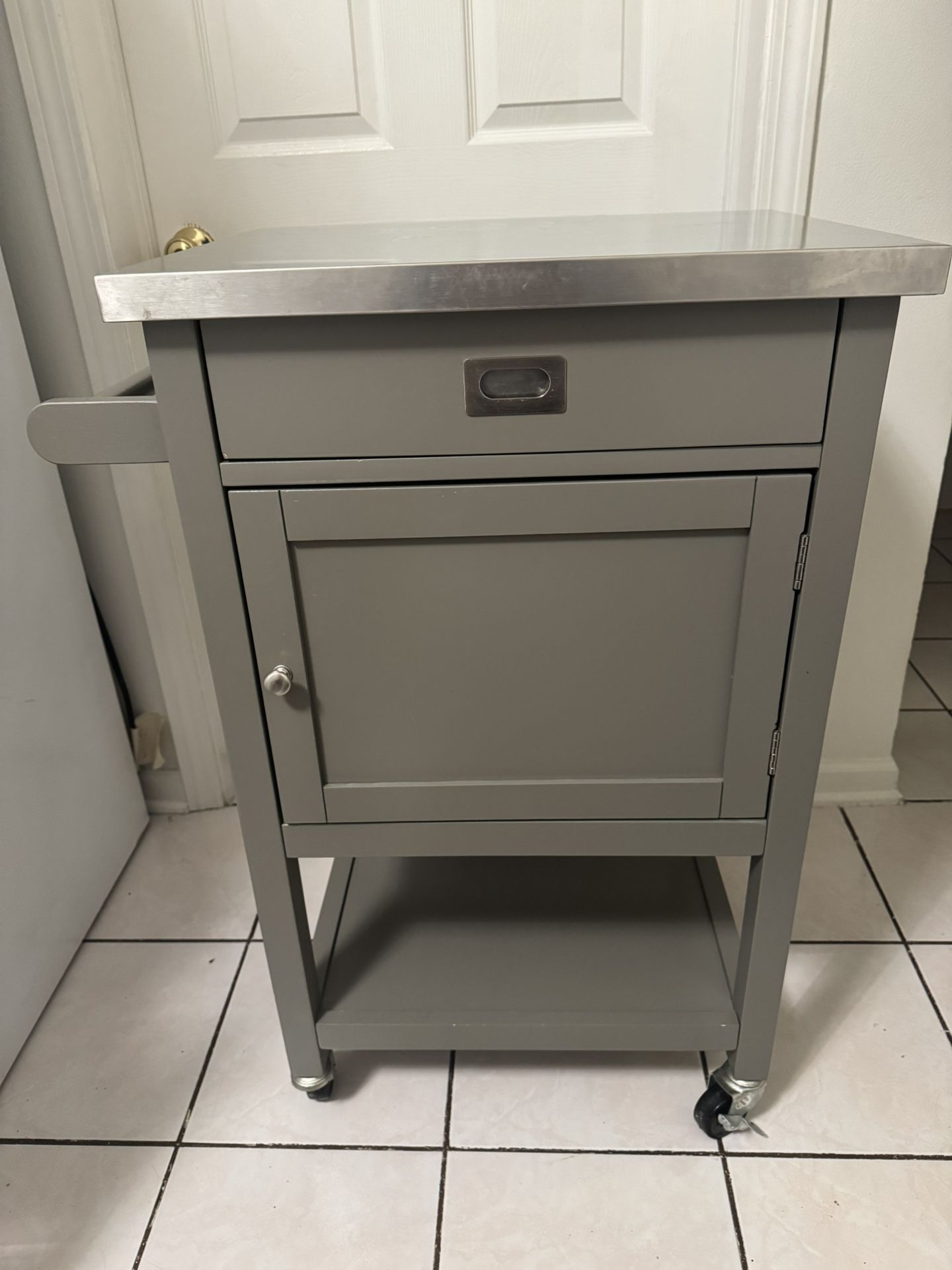26'' Wide Rolling Kitchen Cart with Stainless Steel Top