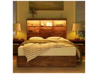 Queen size Bed Frame Wooden with storage
