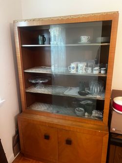 FREE Vintage Mid-Century Modern Wooden China Cabinet
